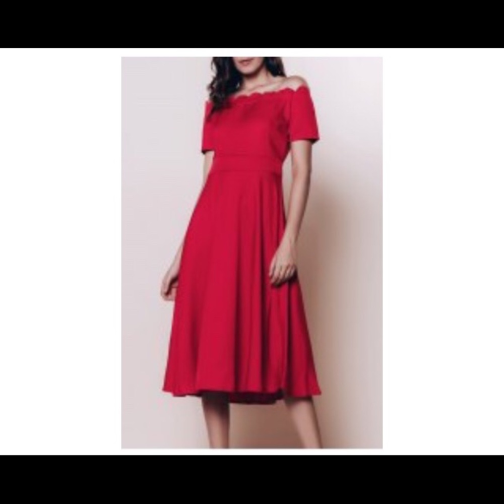 Vintage Off the shoulder short sleeve dress